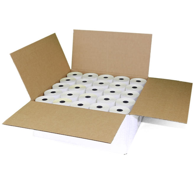 Alliance 2-Ply Carbonless Receipt Rolls, 3"x90', White/Canary, 50 Rolls - Image 3