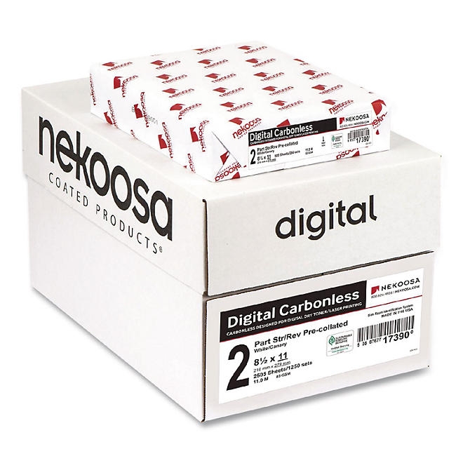 Nekoosa - Fast Pack Digital Carbonless Paper, 2-Part, Straight Sequence - Case - Image 2