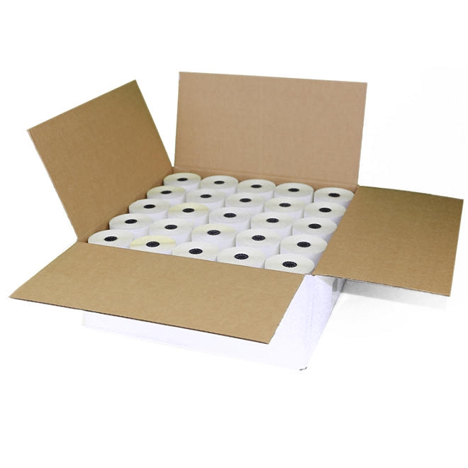 Alliance 2-Ply Carbonless Receipt Rolls, 3"x95', White/Canary, 50 Rolls - Image 3