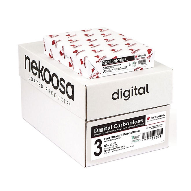 Nekoosa - Fast Pack Digital Carbonless Paper, 3-Part, Straight Sequence - Case - Image 2