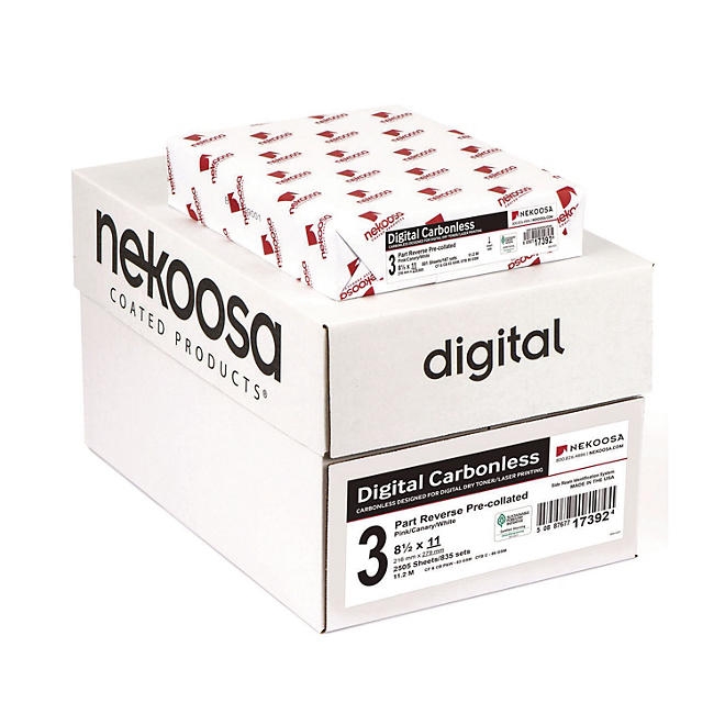 Nekoosa - Fast Pack Digital Carbonless Paper, 3-Part, Reverse Sequence - Case - Image 2