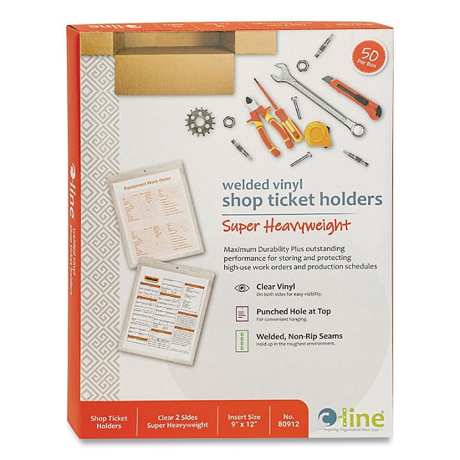 C-Line Clear Vinyl Shop Ticket Holder, 9" x 12", 50ct. - Image 3