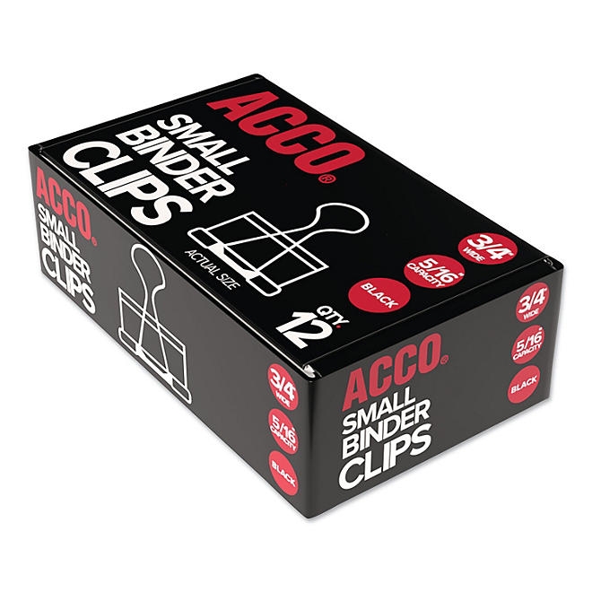 ACCO Binder Clips, Small, Black/Silver, 12 Count - Image 4