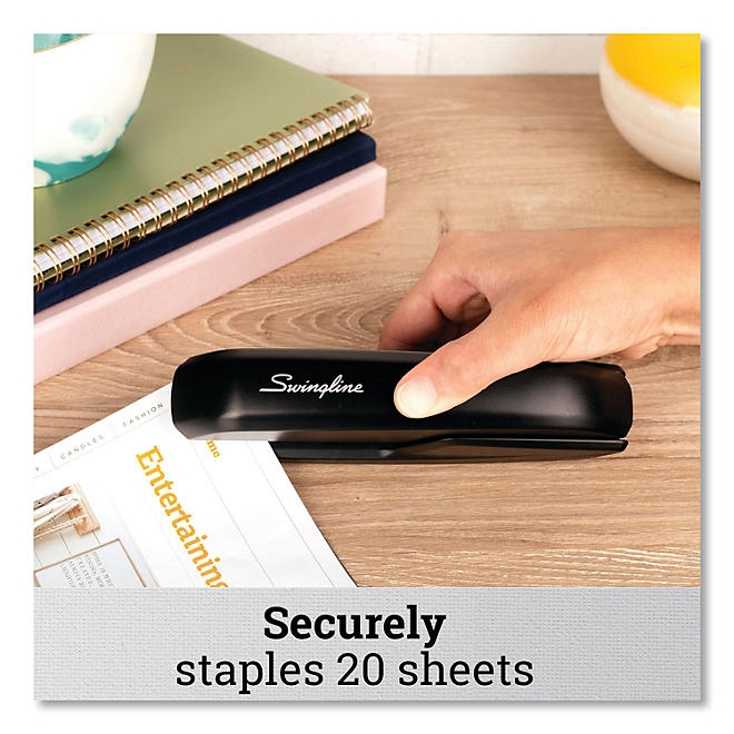 Swingline® Standard Full Strip Desk Stapler, 20-Sheet Capacity, Black - Image 3