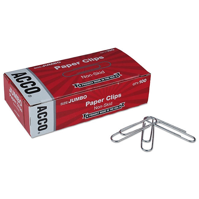 ACCO - Paper Clips, Jumbo, Non-Skid, 100 Count - 10 Pack - Image 2