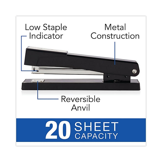 Swingline - Light-Duty Full Strip Desk Stapler, 20-Sheet Capacity - Black - Image 6