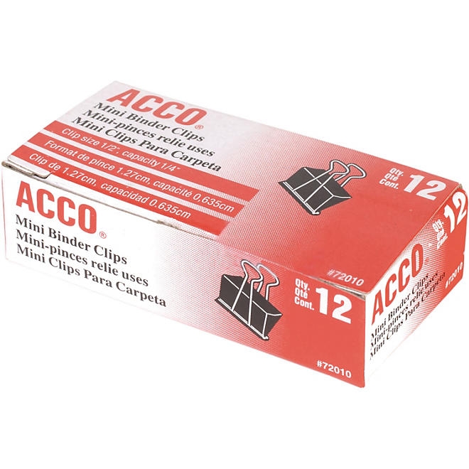 ACCO Binder Clips, Mini, Black/Silver, 12 Count - Image 4