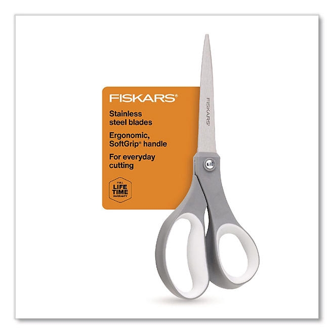 Fiskars Softgrip Scissors - 8" Length - Straight - Stainless Steel - Image 6