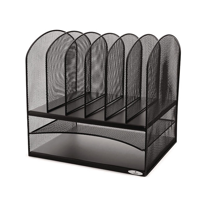 Safco Mesh Two & Six Combination Rack, Black - Image 2