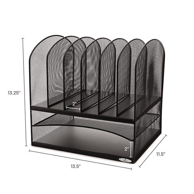 Safco Mesh Two & Six Combination Rack, Black - Image 10