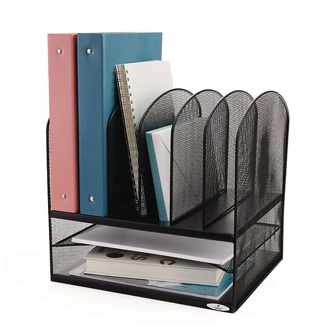 Safco Mesh Two & Six Combination Rack, Black - Image 11