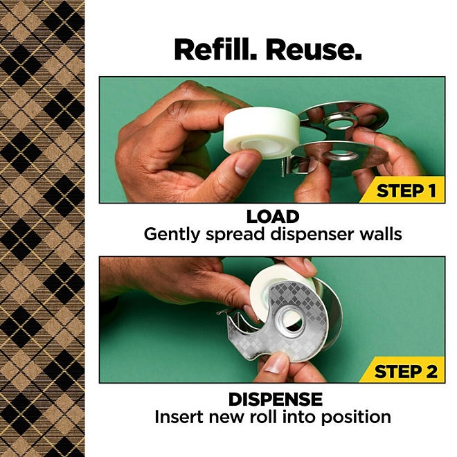 Scotch Stainless Steel Refillable Dispenser and Scotch Magic Tape with 66% Plant Based Adhesive, 0.75" x 550" - Image 11