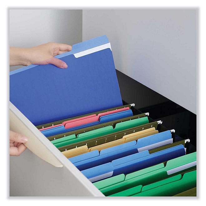 Universal File Folders, 1/3 Cut One-Ply Top Tab, Letter, 100/Box, Various Colors - Image 8