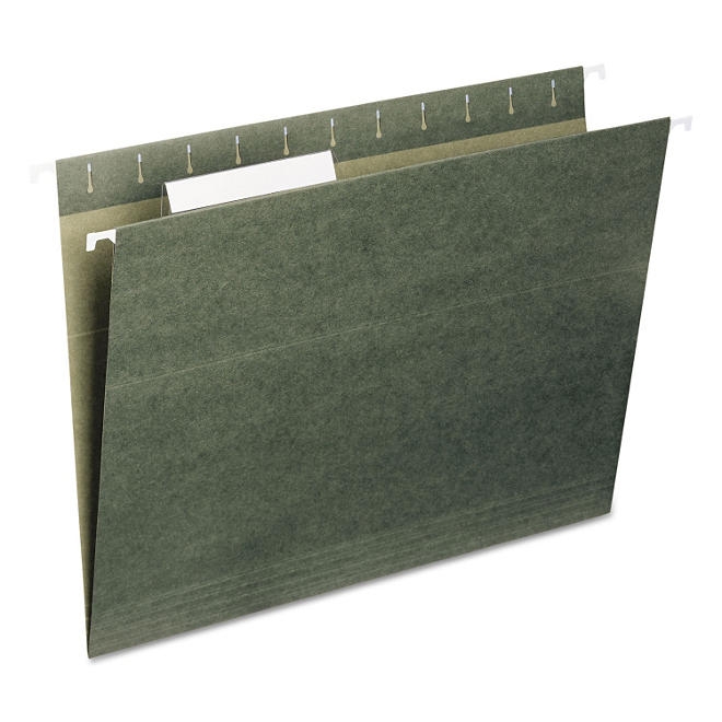 Smead 1/3 Cut Adjustable Positions Hanging File Folders, Green Letter, 25ct. - Image 2