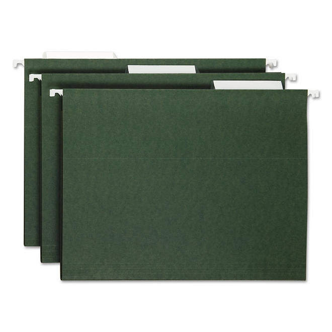 Smead 1/3 Cut Adjustable Positions Hanging File Folders, Green Letter, 25ct. - Image 3