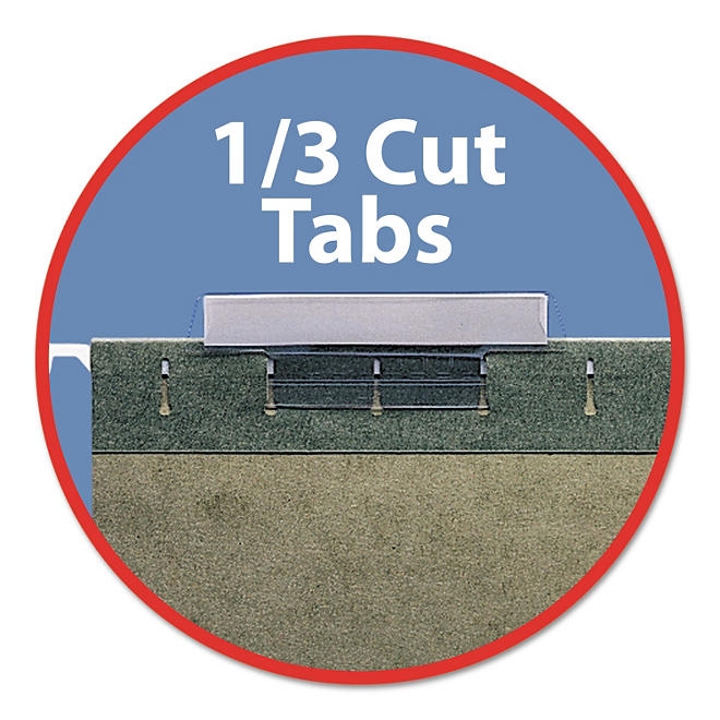 Smead 1/3 Cut Adjustable Positions Hanging File Folders, Green Letter, 25ct. - Image 5