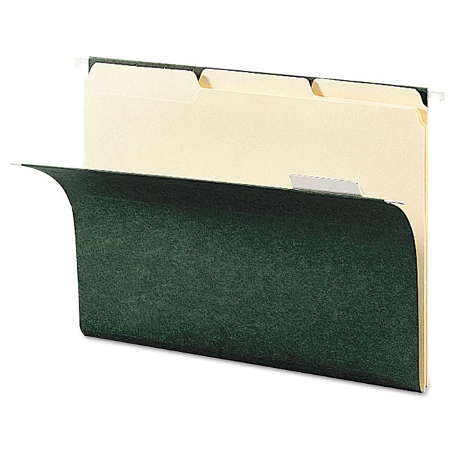 Smead 1/3 Cut Adjustable Positions Hanging File Folders, Green Letter, 25ct. - Image 6