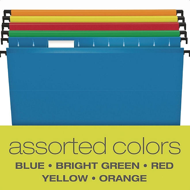 Pendaflex 1/5 Tab SureHook Hanging File Folders, Assorted Colors (Letter, 20 ct.) - Image 6