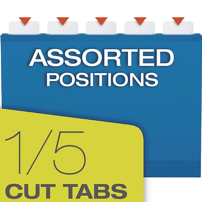 Pendaflex 1/5 Tab SureHook Hanging File Folders, Assorted Colors (Letter, 20 ct.) - Image 7