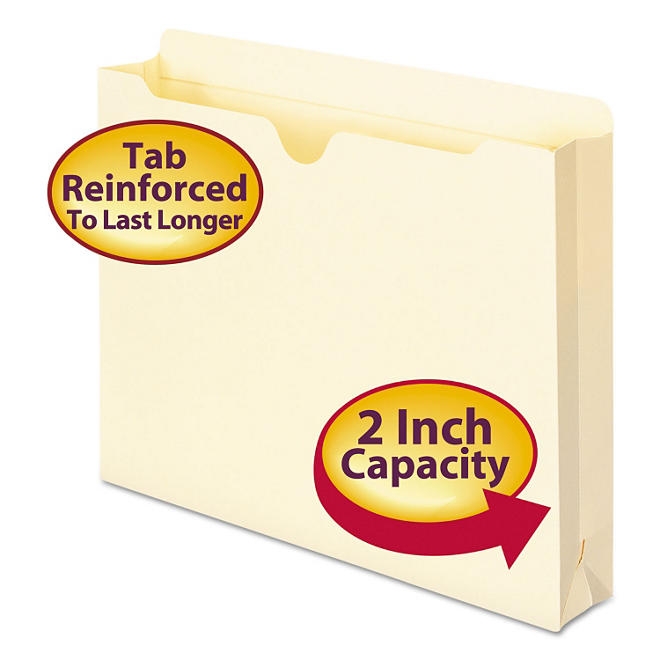 Smead 2" Expansion File Jackets, Manila Letter, 50ct. - Image 2