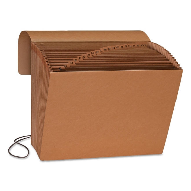 Smead 21 Pocket A-Z Indexed Expanding Files, Cord Closure, Kraft, Letter, Brown - Image 3