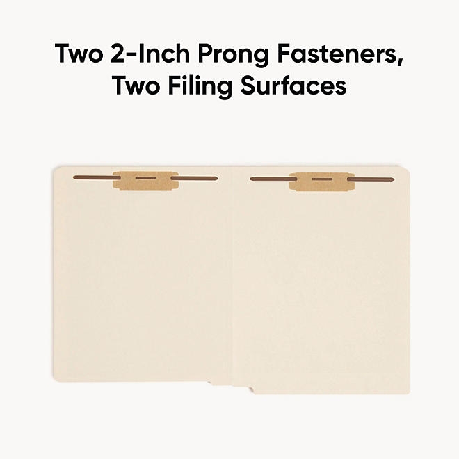 Smead Reinforced Straight End Tab Two Fastener Heavyweight File Folder, Manila Letter, 50ct. - Image 6