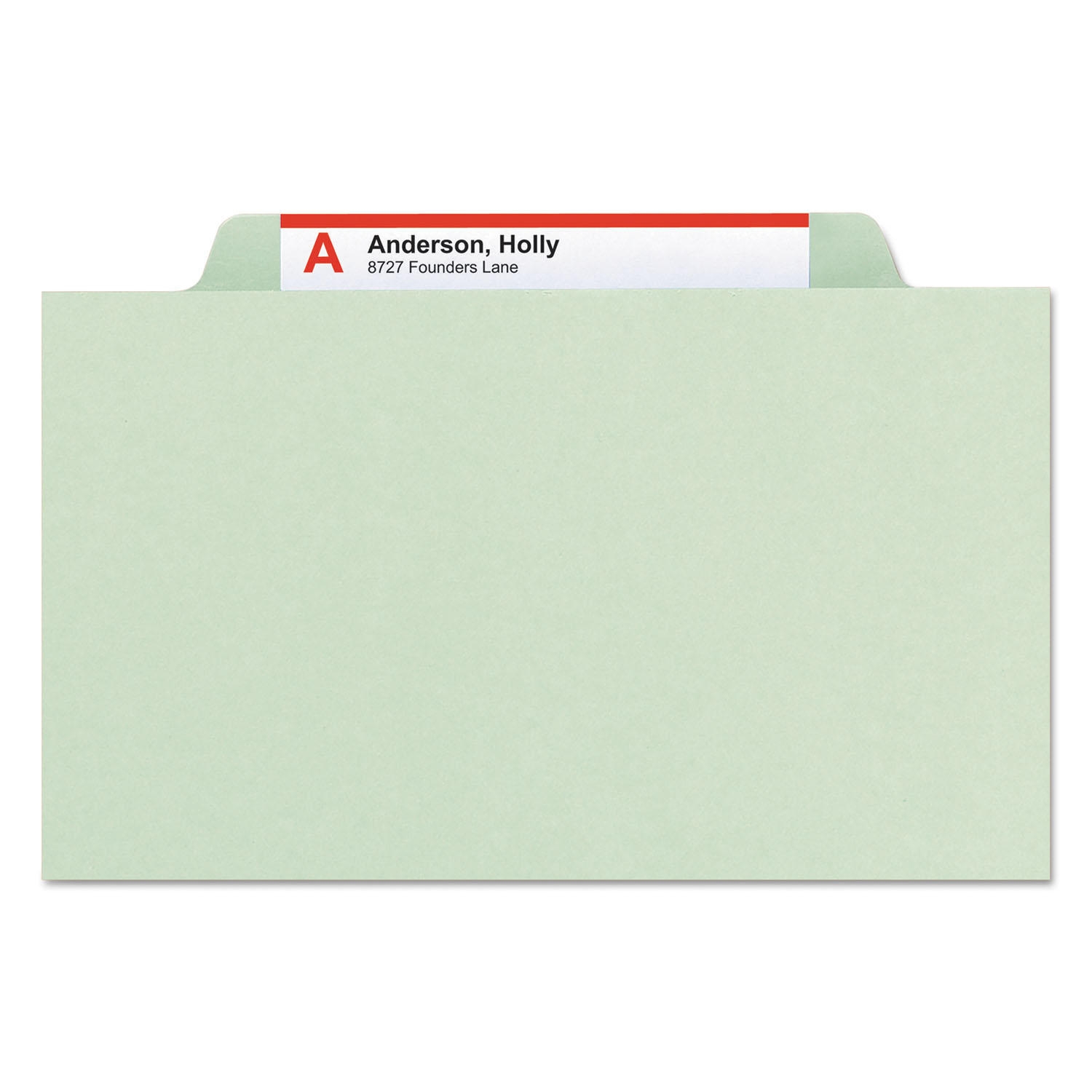 Smead 2/5 Cut Tab Pressboard Classification Folders, Six Sections, Gray Green Legal, 10ct. - Image 4