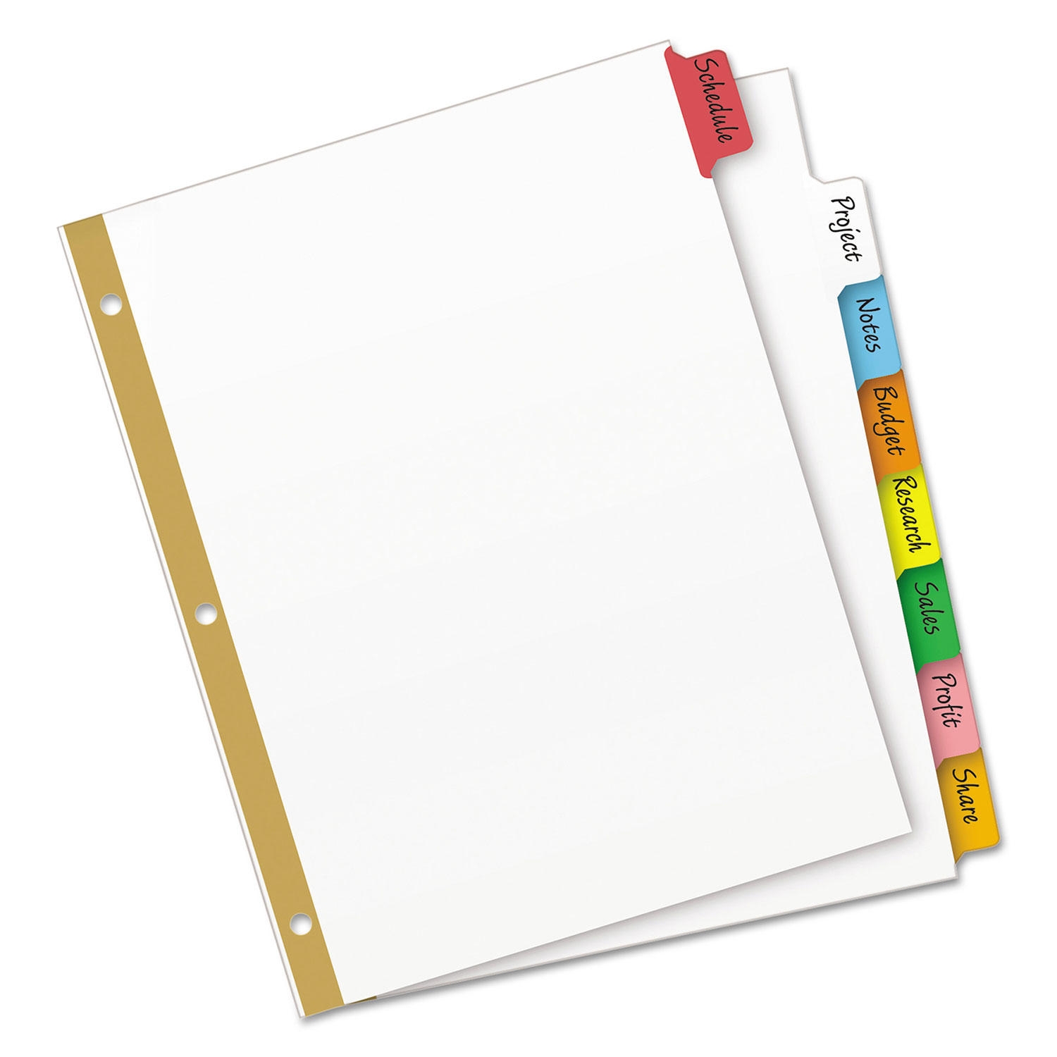 Avery Write & Erase Big Tab Paper Dividers, 8-Tab, Letter, Select Color - Image 2