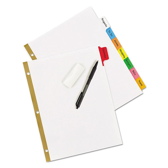 Avery Write & Erase Big Tab Paper Dividers, 8-Tab, Letter, Select Color - Image 9