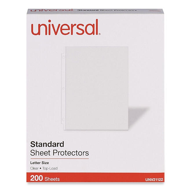 Universal® Standard Sheet Protector, Standard, 8-1/2" x 11, Clear, 200/Box - Image 2