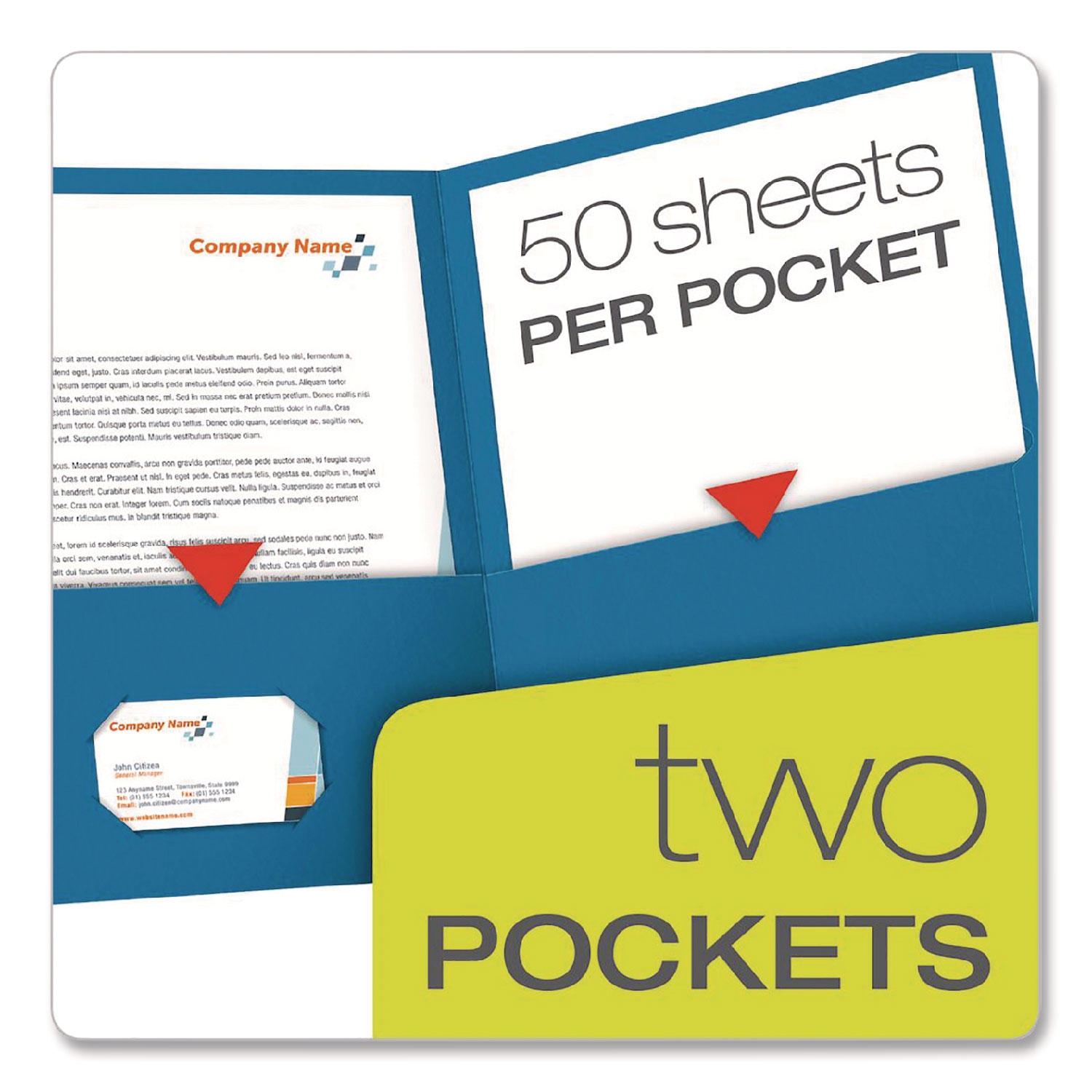 Oxford Twin Pocket Portfolios with Leatherette Grain, 25ct., Select Color - Image 2