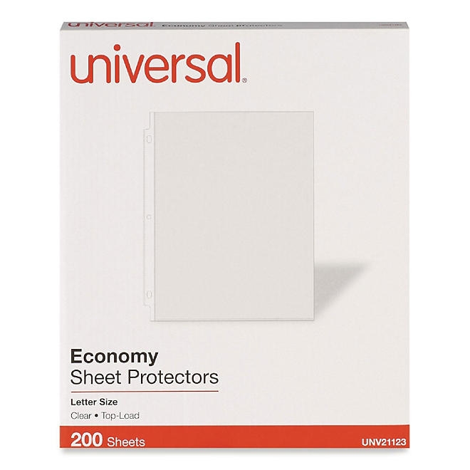 Universal® Standard Sheet Protector, Economy, 8-1/2" x 11, Clear, 200/Box - Image 2