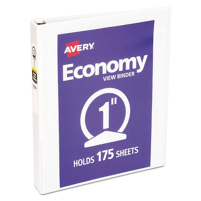 Avery Economy View Binder with Round Rings , 3 Rings, 11 x 8.5, White, Select Size - Image 8