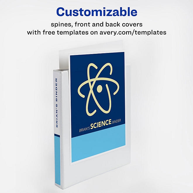 Avery Economy View Binder with Round Rings , 3 Rings, 11 x 8.5, White, Select Size - Image 10