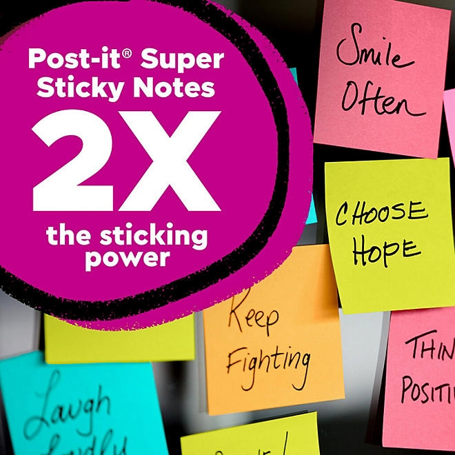 Post-it Super Sticky Notes, 3 in. x 3 in., Energy Boost Collection, 14 Pads/Pack - Image 4