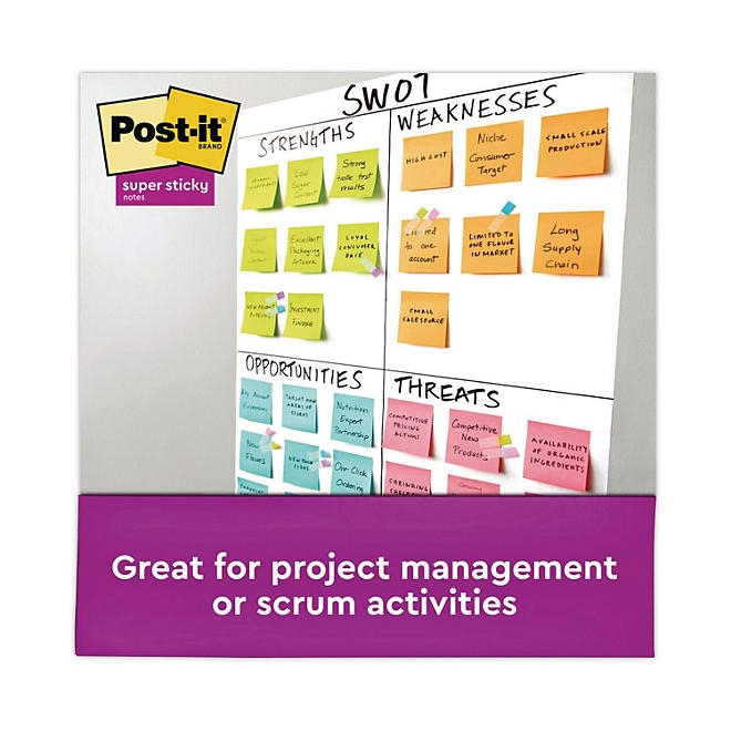 Post-it Notes Super Sticky Pads in Miami Colors, 3 x 3, 70/Pad, 24 Pads/Pack - Image 4