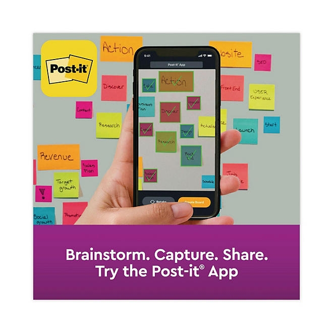 Post-it Notes Super Sticky Pads in Miami Colors, 3 x 3, 70/Pad, 24 Pads/Pack - Image 9