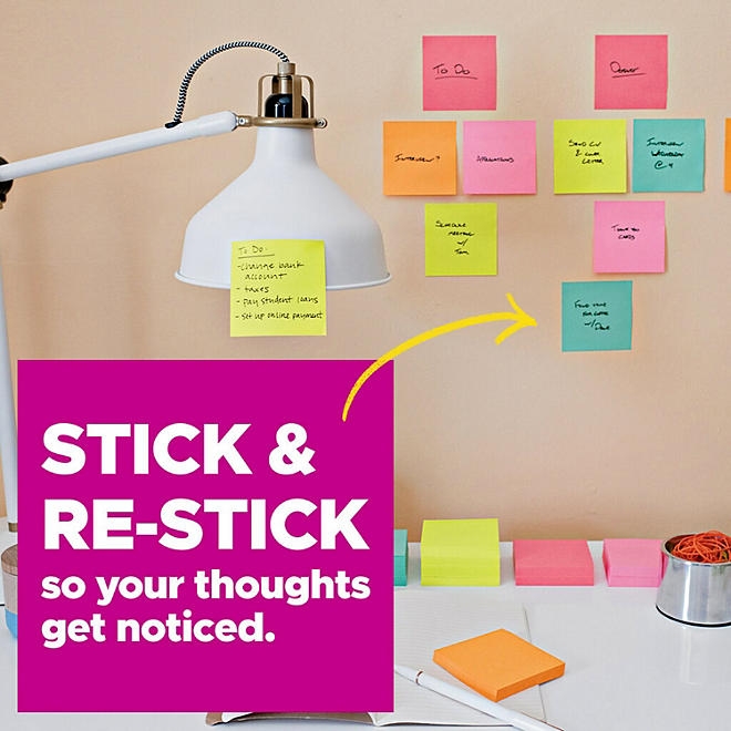 Post-it Super Sticky Notes, 4" x 6", Assorted Colors, Lined, 8 Pack, 800 Total Sheets - Image 5