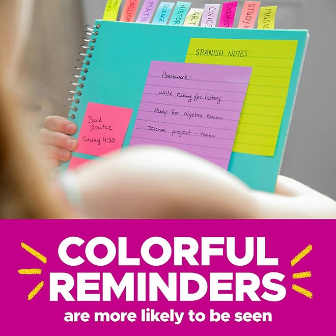 Post-it Super Sticky Notes, 4" x 6", Assorted Colors, Lined, 8 Pack, 800 Total Sheets - Image 6