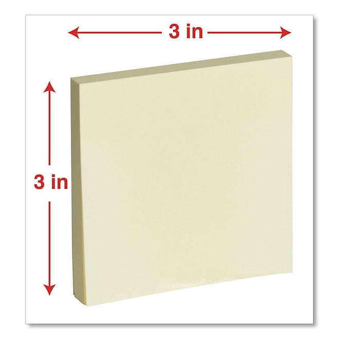 Universal Self-Stick Note Pads, 3 x 3, Yellow, 100-Sheet, 18/Pack - Image 5