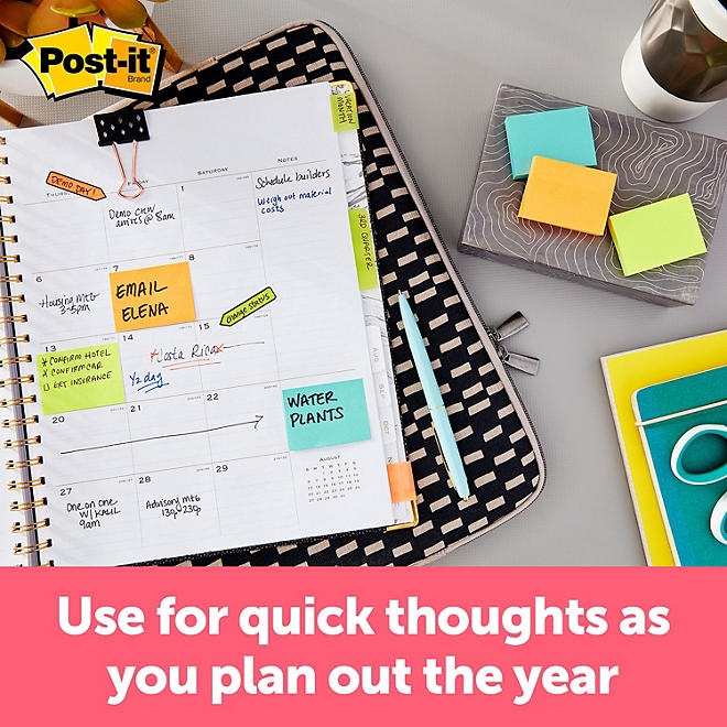 Post-it Notes, 1 3/8" x 1 7/8", Cape Town Collection, 18 Pads, 1,800 Total Sheets - Image 3