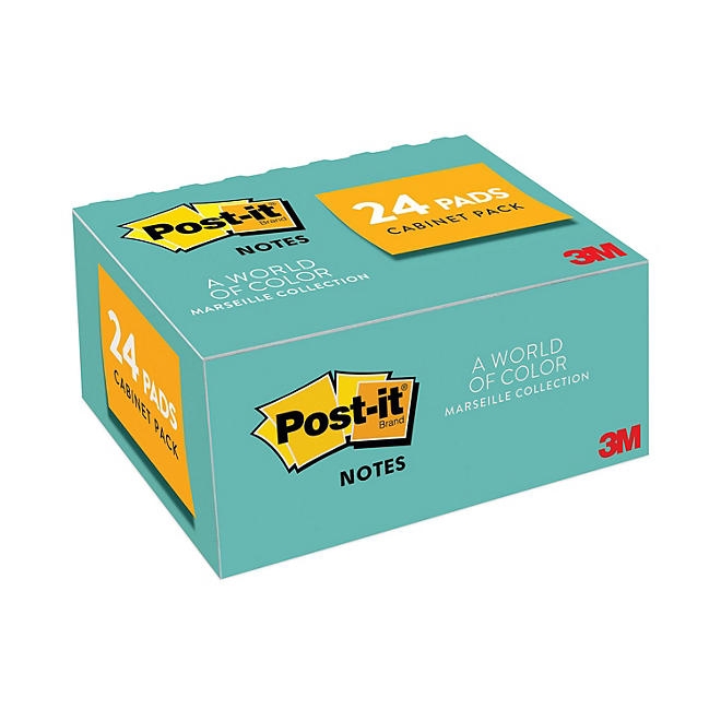 Post-it Notes in Marseille Colors, Value Pack, 1.5"x2" - 24/Pack - Image 3