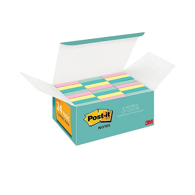 Post-it Notes in Marseille Colors, Value Pack, 1.5"x2" - 24/Pack - Image 4