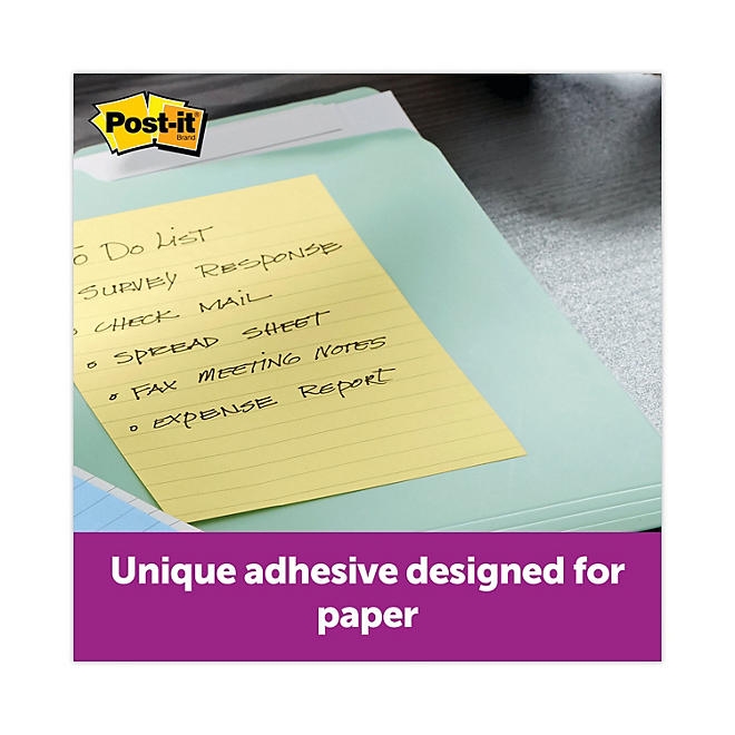 Post-it Notes Super Sticky - Canary Yellow Note Pads, 4 x 6, Lined, 90/Pad - 5 Pads/Pack - Image 5