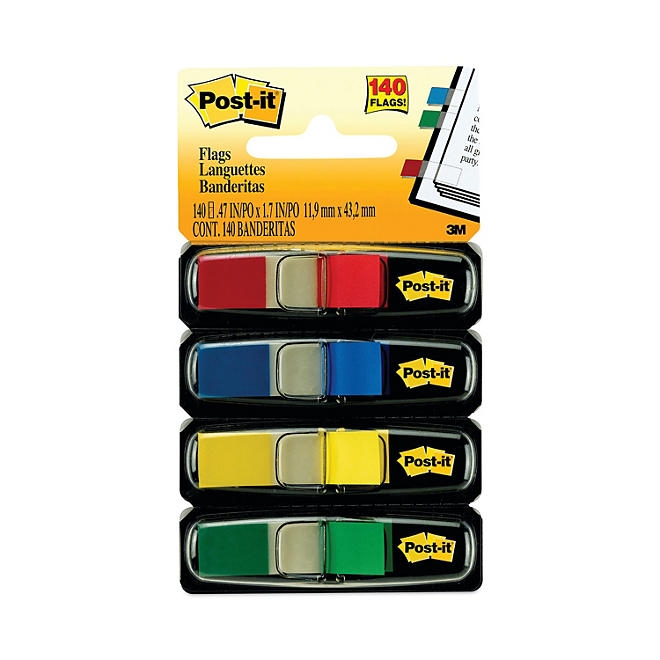 Post-it Flags - Small Page Flags in Dispensers, Four Colors, 35/Color - 4 Dispensers/Pack - Image 2