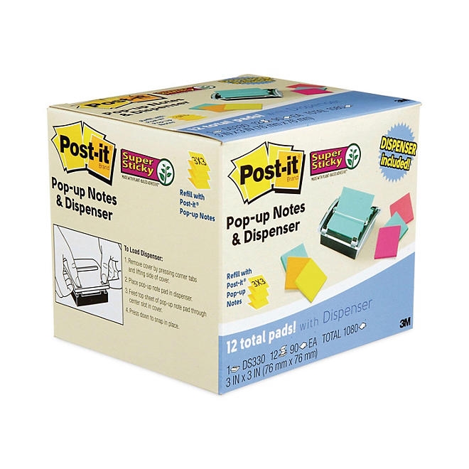 Post-it Pop-up Notes Super Sticky - Pop-up Dispenser Value Pack, 3 x 3 - Assorted - Image 4