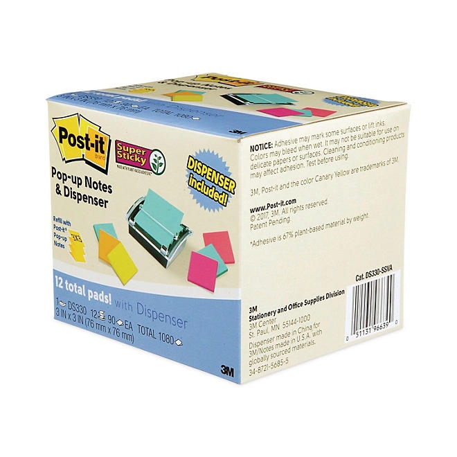 Post-it Pop-up Notes Super Sticky - Pop-up Dispenser Value Pack, 3 x 3 - Assorted - Image 5