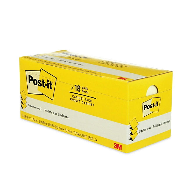 Post-it Pop-up Notes - Refill Cabinet Pack, 3 x 3, 90/Pad - 18 Pads/Pack - Image 2