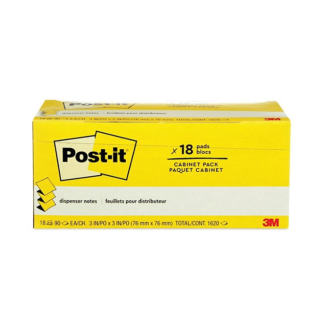 Post-it Pop-up Notes - Refill Cabinet Pack, 3 x 3, 90/Pad - 18 Pads/Pack - Image 3