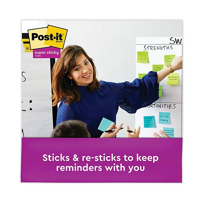 Post-it Notes Super Sticky Pads in Rio de Janeiro Colors, 3 x 3, 70-Sheet Pads, 24/Pack - Image 4